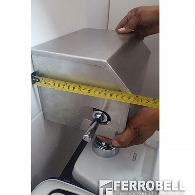 Caja protectora de acero inox 304 1mm para fluxómetro Ferrobell